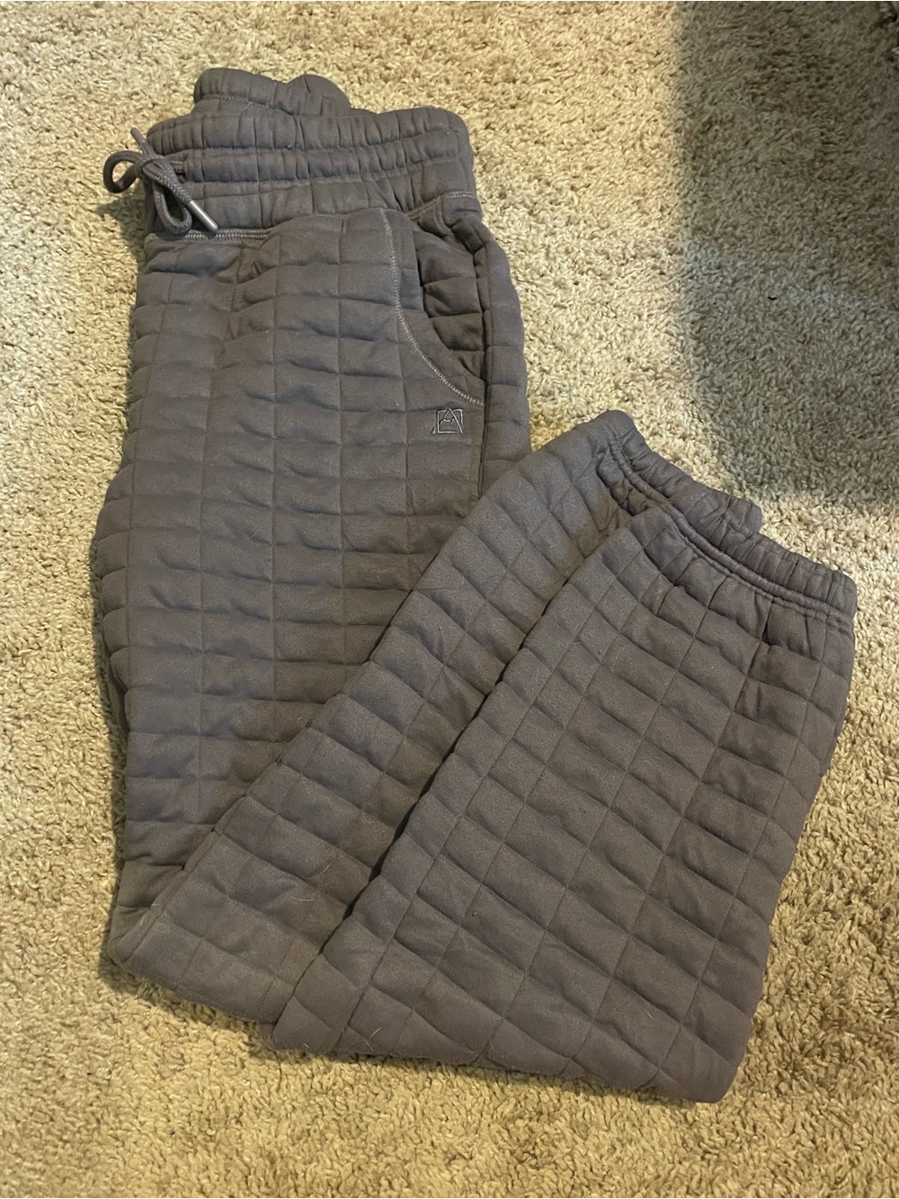 Outdoor Supply Company Quilted Womens Jogger Pants in Dusty Grayish Purple